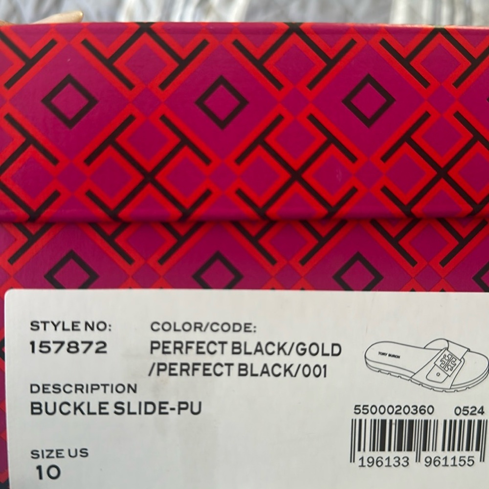 Size US 10 Tory  Burch Perfect Black/Gold Jelly SANDALS
